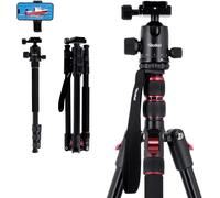 SEHU-Trepied Appareil Photo Voyage 180Cm,Compact Traveler No. 2 Trépied En Aluminium Portable Avec 360° Rotule Ball & Fonction Monopode Pour Dslr Trépied Photo Compact Avec Support Pour Téléphone