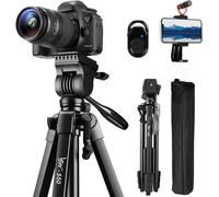 SEHU-Trépied Caméra,Trépied Pour Appareil Photo Vlogging,Trépied 60"" Smartphone,Pour Iphone/Canon/Nikon/Sony,Tête Fluide Pour Tous Les Appareils Photo/Téléphone Portable/Dslr/Slr
