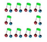 Sehuby Lot de 10 cloches de pêche pour canne à pêche, alarme forte, double cloches d'alerte, pinces à pêche, appâts avec double cloches