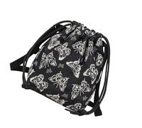 Sehuby Sac à bandoulière en toile avec cordon de serrage Motif floral et papillon