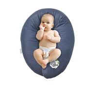 Sei Design Coussin d'allaitement, coussin de grossesse de 170 x 30 cm Garnissage : billes en fibres 3D sans substance nocive certifiées Ökotex. Housse avec fermeture éclair et broderies de qualité supérieure. Facile à transporter, couleur Jean.