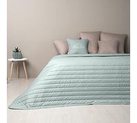 sei Design Couvre-lit de luxe moderne - Couvre-lit matelassé - 220 x 240 cm - 220 x 260 cm - Vert menthe tendance / taupe - 240 x 260 cm