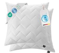 sei Design Lot de 2 oreillers 60x60 cm oreillers de couchage oreillers décoratifs matelassés avec fermeture éclair - Öko-Tex - Résistant à l'ébullition lavable jusqu'à 95°C - Fabriqué en Europe