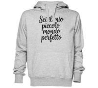 Sei Il Mio Piccolo Mondo Perfetto Gris Sweat À Capuche Sweat-Shirt Jersey Unisexe Homme Femme Grey Unisex Hoodie