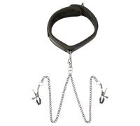 Sei Mio - collier avec pinces à tétons - noir