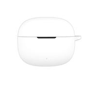 SEIAIYG Coque Compatible avec Oneplus Nord Buds 4 Pro, Housse de Protection Silicone Étui avec Mousqueton, LED Avant Visible - Blanc