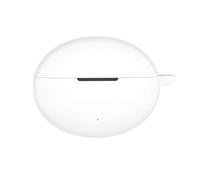 SEIAIYG Coque Compatible avec Oppo Enco Air5 Pro, Housse de Protection Silicone Étui avec Mousqueton, LED Avant Visible - Blanc