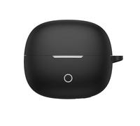 SEIAIYG Coque Compatible avec Realme Buds Clip, Housse de Protection Silicone Étui avec Mousqueton, LED Avant Visible - Noir