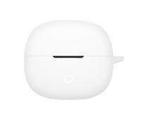 SEIAIYG Coque Compatible avec Realme Buds Clip, Housse de Protection Silicone Étui avec Mousqueton, LED Avant Visible - Blanc