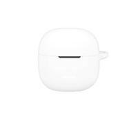 SEIAIYG Coque Compatible avec Xiaomi Redmi Buds 8 Active, Housse de Protection Silicone Étui avec Mousqueton, LED Avant Visible - Blanc