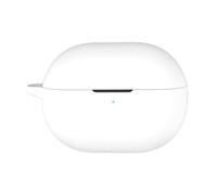 SEIAIYG Coque pour Google Pixel Buds Pro 2A, Housse de Protection Silicone Étui avec Mousqueton, LED Avant Visible (Blanc)