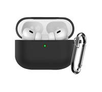 SEIAIYG Étui AirPods Pro 3 Coque, Housse de Protection Ultra Mince Silicone Souple [Antichoc Antidérapant] avec Mousqueton pour AirPods Pro 3 (Noir)