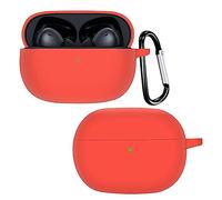 SEIAIYG Étui Xiaomi Redmi Buds 4 Pro Coque, Housse de Protection Ultra Mince Silicone Souple [Antichoc Antidérapant] avec Mousqueton pour Xiaomi Redmi Buds 4 Pro (Rouge)