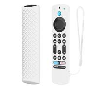 SEIAIYG Silicone Coque Compatible avec Amazon Fire TV Stick 4K Max 2nd 2023 Télécommande, Housse de Protection Caoutchouc Souple, Antichoc - Blanc