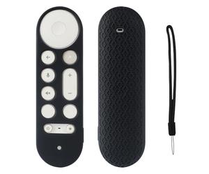 SEIAIYG Silicone Coque Compatible avec Google TV Streamer 4K TV 2024 Télécommande, Housse de Protection Caoutchouc Souple, Antichoc - Noir