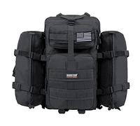 Seibertron Falcon étanche Militaire Armée Tactique Sac à Dos Compact Assault Pack Molle (Black 37L+2)