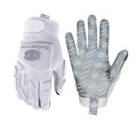 Seibertron H.P.I.R.G Gants de Football Américain Receveur,Gants à écran Tactile,Flexible,Respirant,Antidérapant, Anti Impact Protection Back of Hand Gloves Adulte Blanc XS
