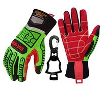 Seibertron High-VIS HDC5 Level 5 Cut Resistant Deckhand Gloves High Performance Protection Impact Resistant Oil and Gas Safety Gloves CE EN388 4544EP S with 1 Black Clip