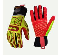 Seibertron High-VIS HRIG Impact Protection Protection sécurité Champ pétrolifère adhérence Profonde Huile résistant aux Chocs Gants de gréeur XL
