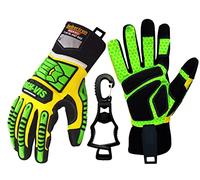 Seibertron HIGH-VIS SDXG2 Dexterity Super Grip GEL Oil & Gas Anti-Vibration Impact Protection Safety Gloves CE EN388 4131 XXL avec un clip de gants noir