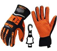 Seibertron High-VIS SDXO2 Super Grip et des Gants remplis de Gel avec Protection d'impact/oléofuge Haute résistance aux Chocs de sécurité avec des protecteurs impacts des Mines Gant L avec un clip