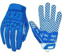 Seibertron Lineman 2.0 Anti-dérapant Shock-Absorbant Rembourré Américain Football Receiver Gants/Gloves, Flexible TPR Impact Protection Back of Hand Glove Adulte Taille Blue XL