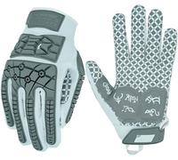 Seibertron Lineman 2.0 Anti-dérapant Shock-Absorbant Rembourré Américain Football Receiver Gants/Gloves, Flexible TPR Impact Protection Back of Hand Glove Adulte Taille White XL
