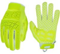 Seibertron Lineman 2.0 Anti-dérapant Shock-Absorbant Rembourré Américain Football Receiver Gants/Gloves, Flexible TPR Impact Protection Back of Hand Glove Adulte Taille Fluo Green XL
