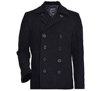 Seibertron Manteau de Laine Type US Navy 80% Laine Peacoat USN Pea Manteau - Caban - Manches Longues - Homme Black 4XL