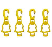 Seibertron Patented Pinces à gants, clip de gants de travail,accrocher au pantalon, 4 Pieces Yellow