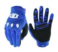 Seibertron Silicone Antidérapant Cyclisme Vélo Motocross Course BMX MX ATV VTT Gants Plein-Doigt de Moto Femmes Homme Écran Tactile pour Smartphone GPS Enfants Et Adolescents Blue M
