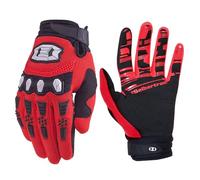 Seibertron Silicone Antidérapant Cyclisme Vélo Motocross Course BMX MX ATV VTT Gants Plein-Doigt de Moto Femmes Homme Écran Tactile pour Smartphone GPS Enfants Et Adolescents Red L