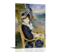 SEIBES Impression giclée sur papier transparent By The Seashore par Pierre Auguste Renoir - Reproduction d'œuvres d'art - Décoration murale d'intérieur moderne - 30 x 45 cm