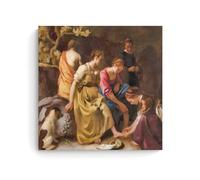 SEIBES Impression sur toile Diana et ses compagnons de Johannes Vermeer - Décoration murale moderne pour chambre à coucher - 60 x 60 cm