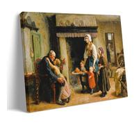 SEIBES Impression sur toile « The Father Of The Grand Pere 1864 » de Jules Breton - Impression sur toile claire et lumineuse pour décoration murale de chambre à coucher, salon - 40 x 60 cm