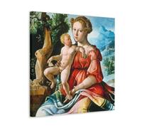 SEIBES Maarten Van Heemskerck - Impression sur toile transparente et lumineuse « The Rest on the Flight into Egypt » - 70 x 70 cm