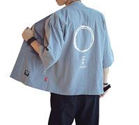 Seidarise Hommes Kimono Traditionnel Japonais Cardigan Noragi Veste Yukata Manteau Haori - - Taille M