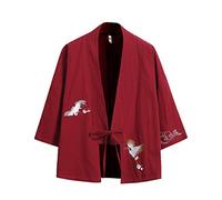 Seidarise Hommes Kimono Traditionnel Japonais Cardigan Noragi Veste Yukata Manteau Haori - - Taille M