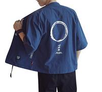 Seidarise Hommes Kimono Traditionnel Japonais Cardigan Noragi Veste Yukata Manteau Haori - - Taille XL
