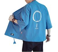 Seidarise Hommes Kimono Traditionnel Japonais Cardigan Noragi Veste Yukata Manteau Haori - - XX-Large