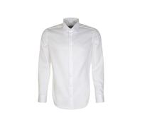 Seidensticker Chemise à Manches Longues en Coton pour Homme - Coupe ajustée, Blanc (643510), 45