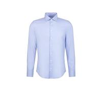 Seidensticker Chemise à Manches Longues en Coton pour Homme - Coupe ajustée, Bleu Moyen (641960), 43