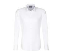 Seidensticker Chemise business homme Coupe extra-slim infroissable Col Kent 100% coton Noir/Blanc