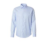Seidensticker Chemise Business pour Homme - Coupe ajustée - Infroissable - Col Kent - Manches Longues - 100% Coton, Bleu Clair, 42