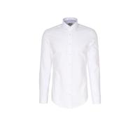 Seidensticker Chemise d'affaires pour Homme - Coupe ajustée - Infroissable - Col Kent - Manches Longues - 100% Coton, Blanc., 37 cm