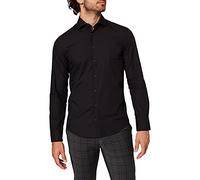 Seidensticker Coupe Slim Manches Longues Popeline Chemise, Noir, 44 Homme