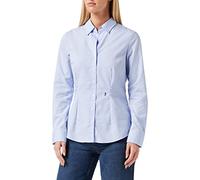 Seidensticker Femme Chemisier Hemdbluse Langarm Slim Fit Gemustert Bügelfrei HellBleu Karo, 36 EU