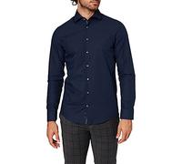 Seidensticker Men Slim Longsleeve Cotton Chemise, Bleu foncé (665477), 42 Homme