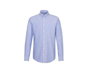 Seidensticker Slim Langarm Mit Button-Down Kragen Soft Uni Smart Business, Chemise Business Homme, Bleu (Blau 13), 37