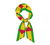 Seidentuch Langer Weich Schal Für Damen,Bandana Mit Grafik Der Flagge Von São Tomé Und Príncipe,Halstuch Für Damen Im Retro Stil,Leicht,Klassisch Elegant,Satin Halstücher,Ideales Geschenk
